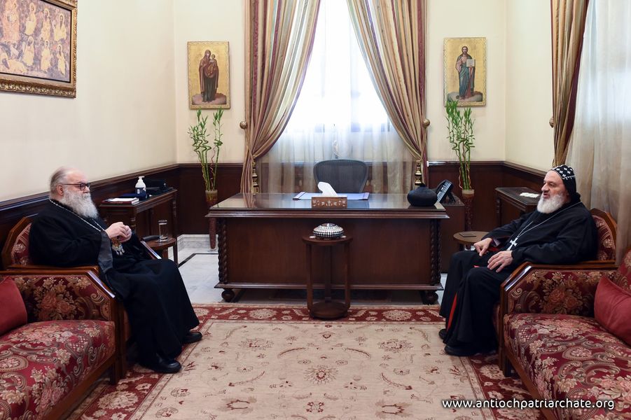 Patriarch John X Receiving Patriarch Mor Ignatius Aphrem II - Greek ...